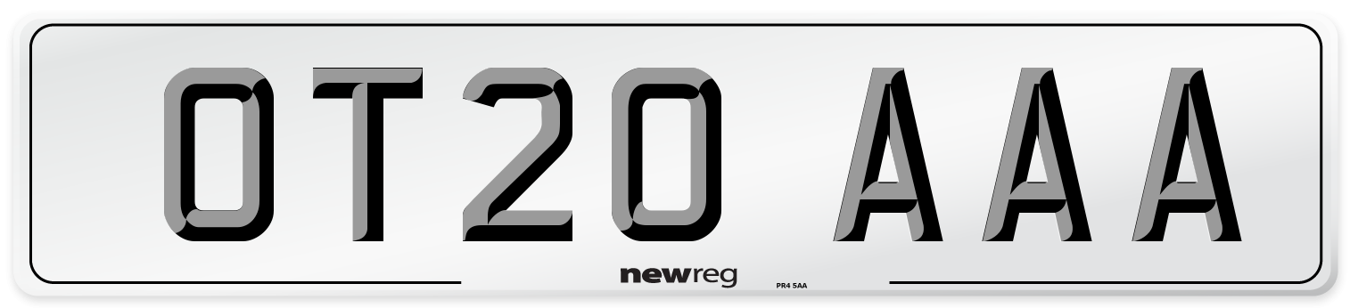 OT20 AAA Number Plate from New Reg